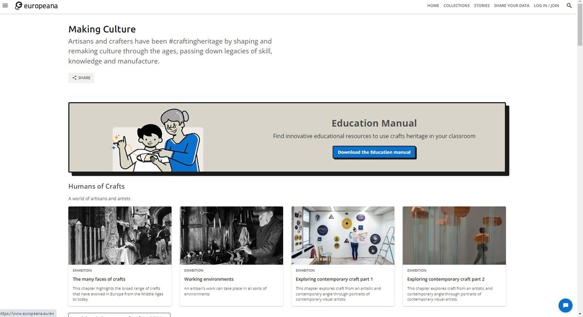 Screenshot of the Making Culture page