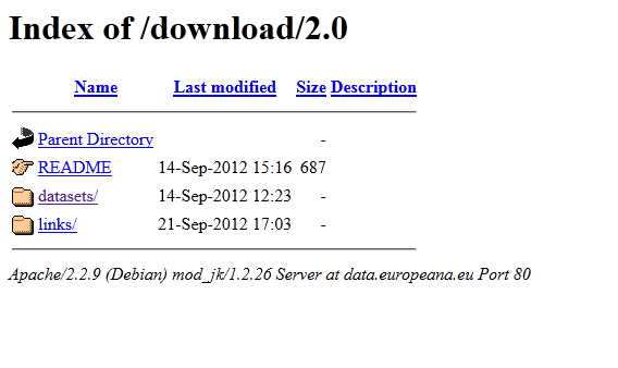 Datasets download screenshot