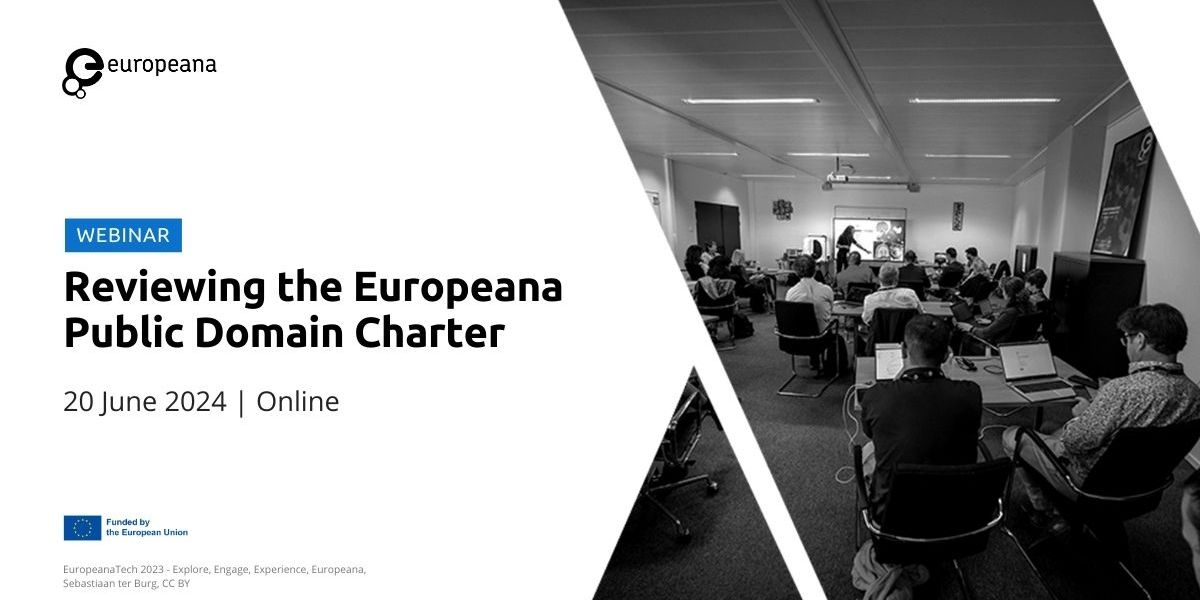 Reviewing the Europeana Public Domain Charter event imagery showing people on their computers