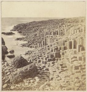 Naturally formed basalt blocks on the Giant's Causeway in Ireland