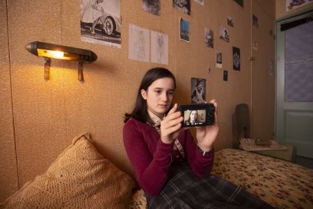 Anne Frank video diary. Luna Cruz Perez as Anne Frank with her camera.