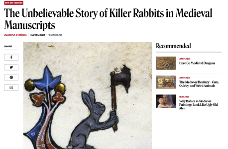 Article on the unbelievable story of killer rabbits in medieval manuscrips from DailyArt Magazine