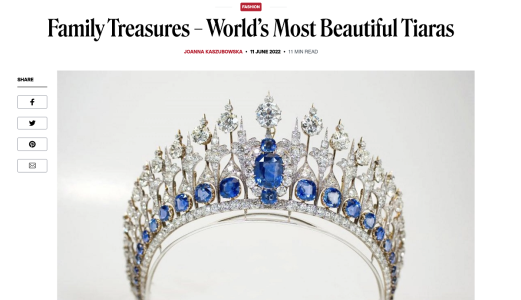 Article on family treasures - world’s most beautiful tiaras from DailyArt Magazine.