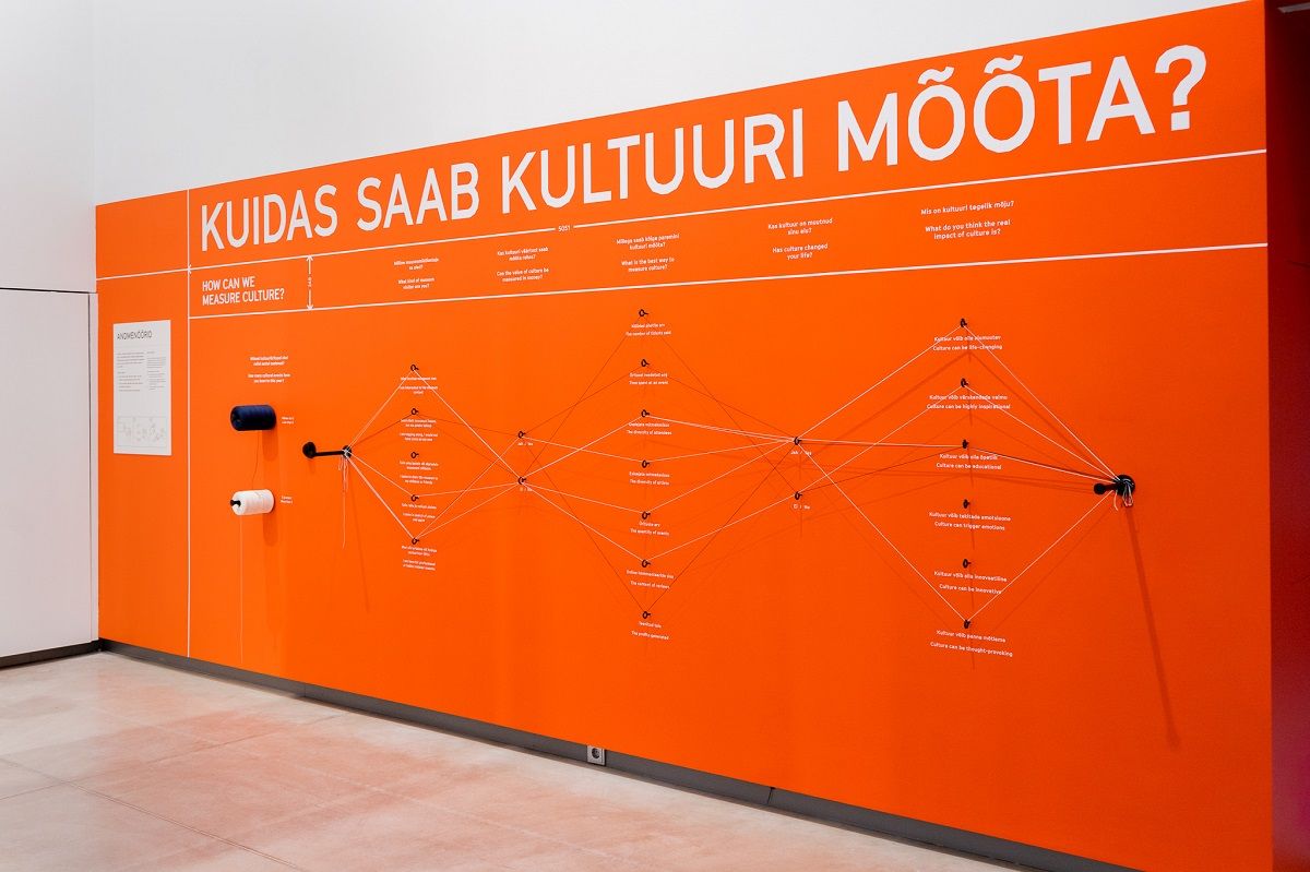 An interactive wall in the exhibition
