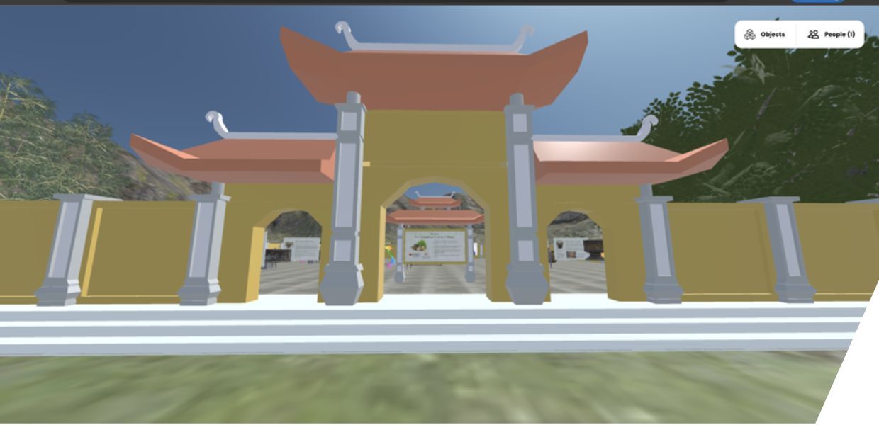 Screenshot of the entrance to the Vietnamese Betel Nut Culture Built with Bits project in Mozilla hubs