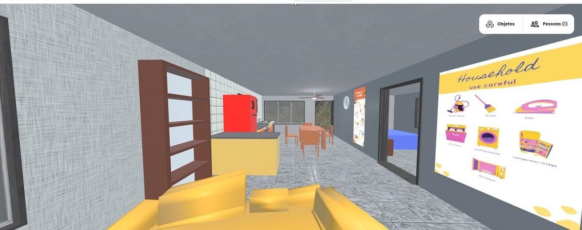 A screenshot of a virtual flat in Mozilla hubs