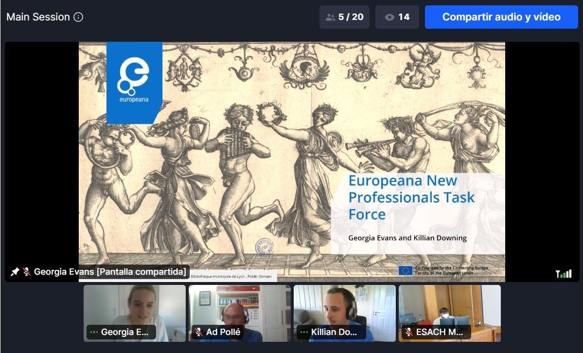 Screenshot of Europeana New Professionals Task Force presentation