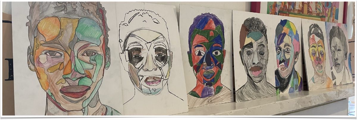Portraits created during Black Lancastrians School Workshops