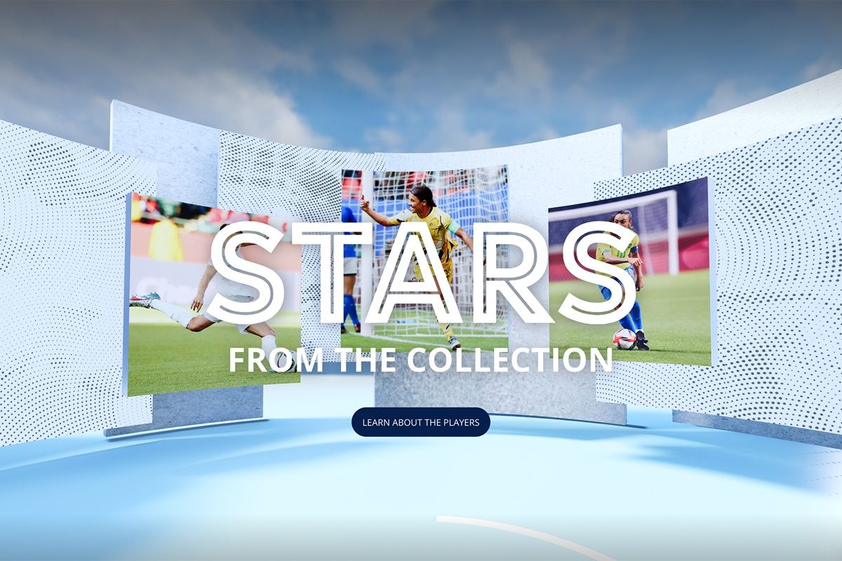 The FIFA Women’s World Cup Digital Experience. Images of players overlaid with the text Stars from the collection. “Stars” was one of three sections, Stories and Legacies being the others.