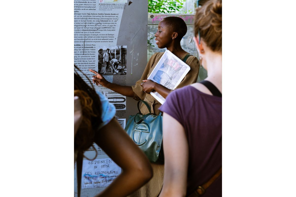 Justice Mvemba leads a deSta tour of the African Quarter in Berlin, in copyright, Aimé Mvemba