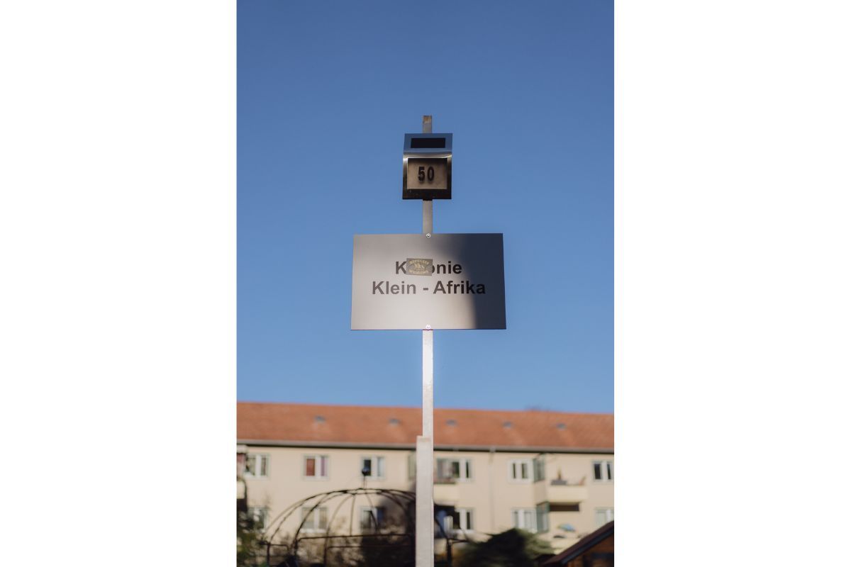 Street sign for Kolonie Klein Afrika ‘Little Africa Colony’ in Berlin, in copyright,  Aimé Mvemba.