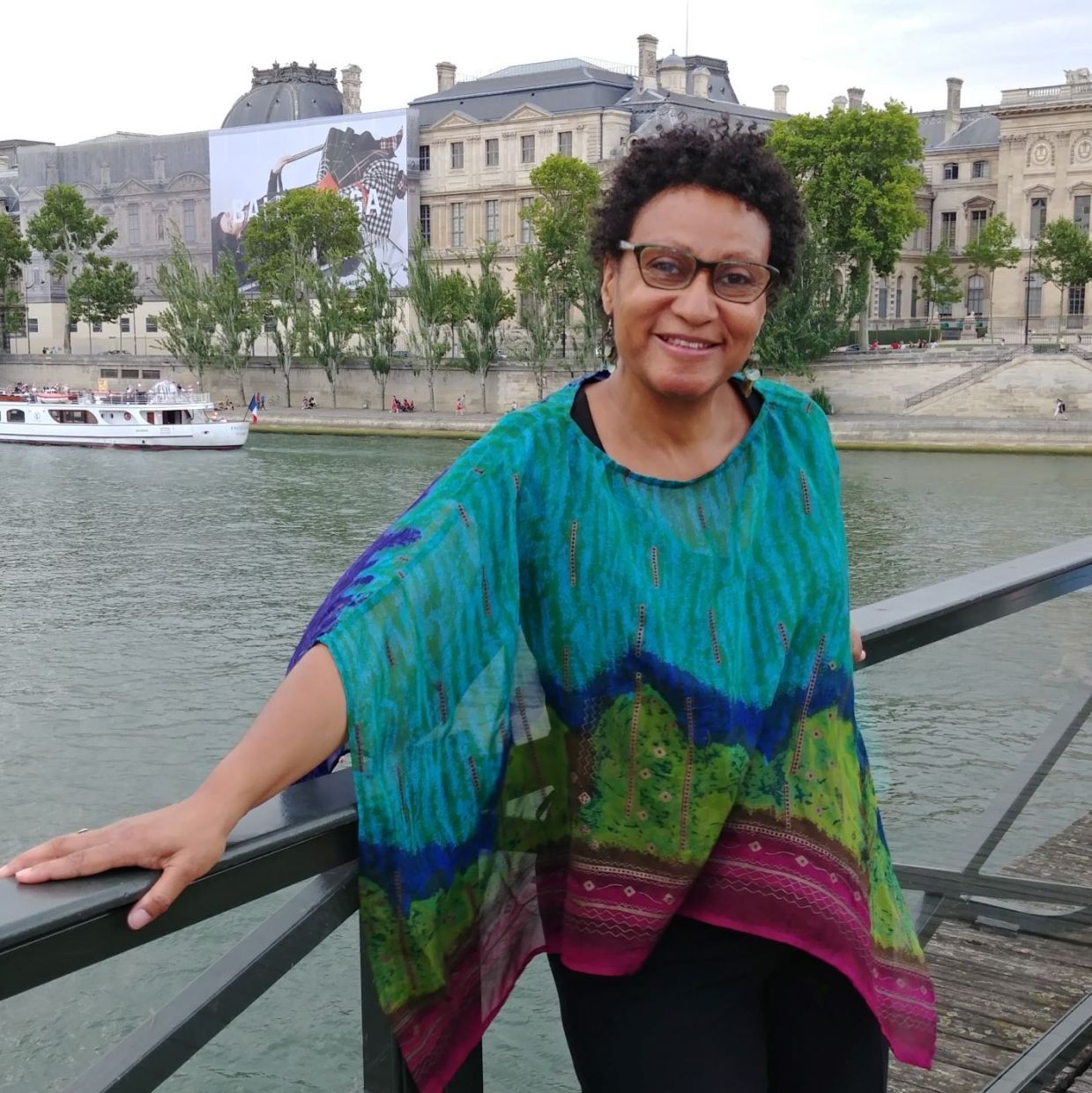 Julia Browne on the Pont des Arts, Paris