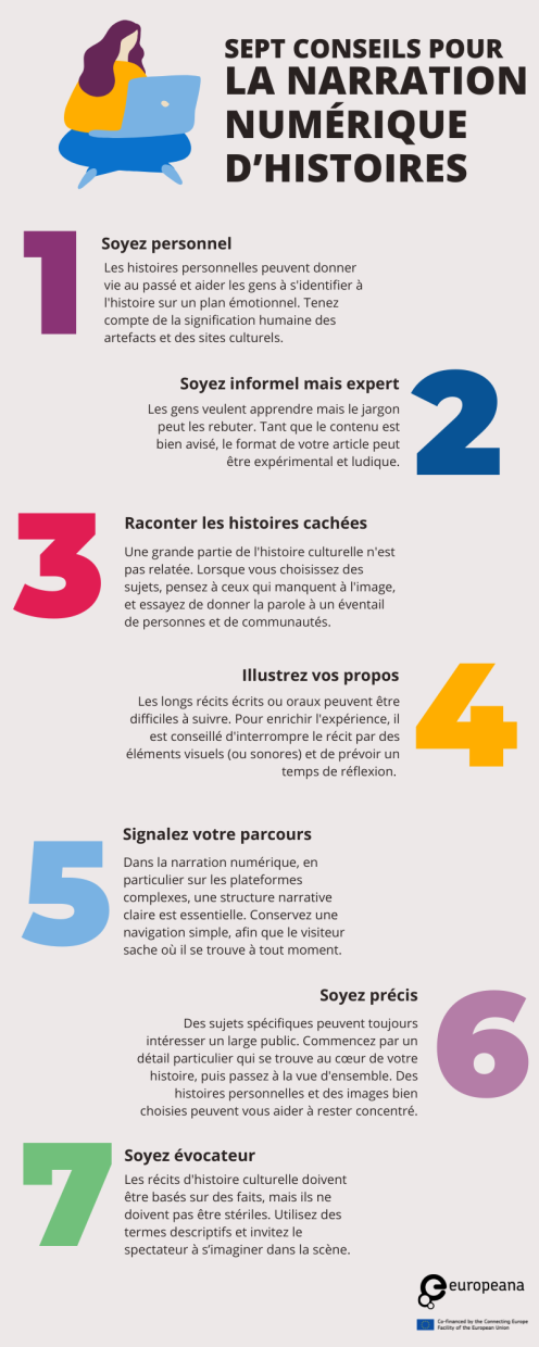 Seven tips for digital storytelling - French. See full text above.