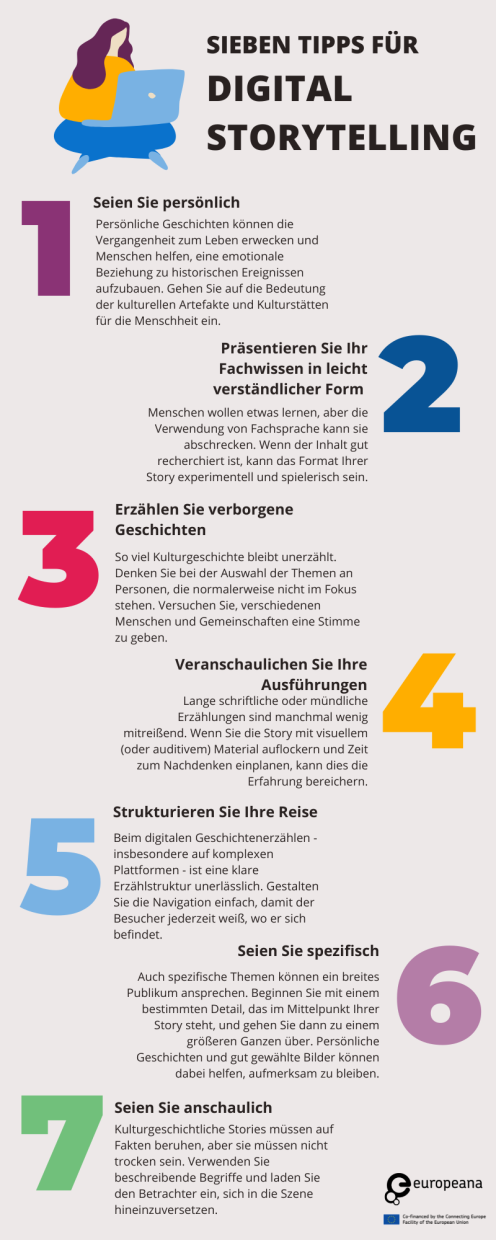 Seven tips for digital storytelling - German. See full text above.