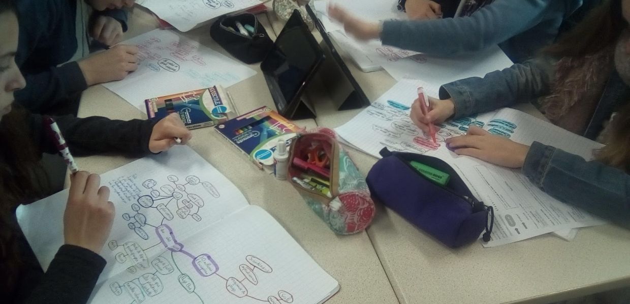 Pupils using mind mapping in history class, Réseau Canopé, 31 January 2018, CC0