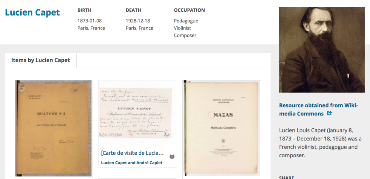 Lucien Capet entity page on Europeana Collections