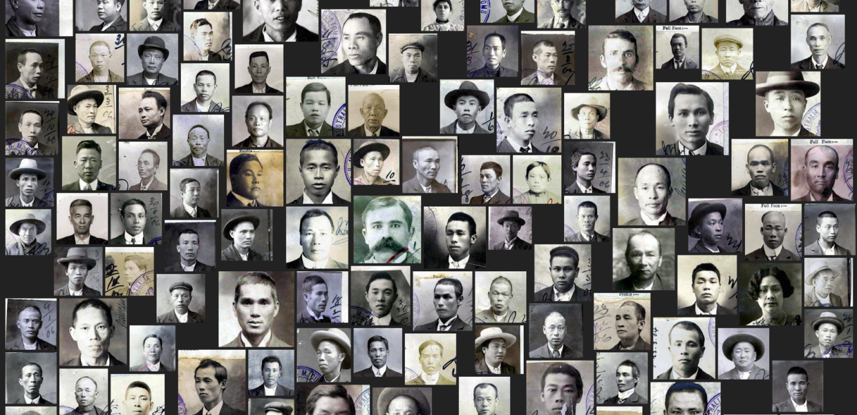 montage of portraits showing faces