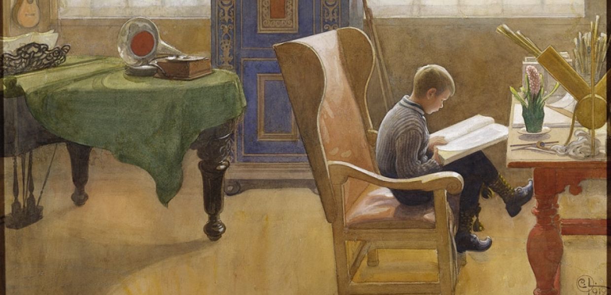 Esbjörn at the Study Corner | Carl Larsson, Nationalmuseum, Sweden, Public Domain.