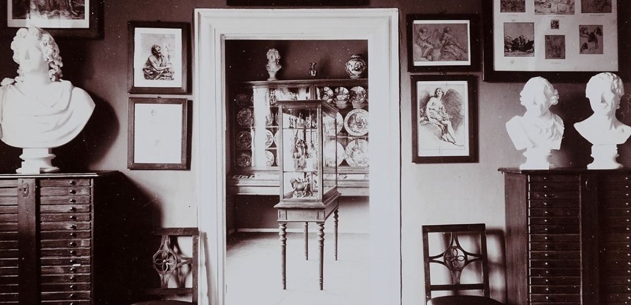 Collection room with a view of the majolica room, from Europeana Collections exhibition 'An Eye for Detail'