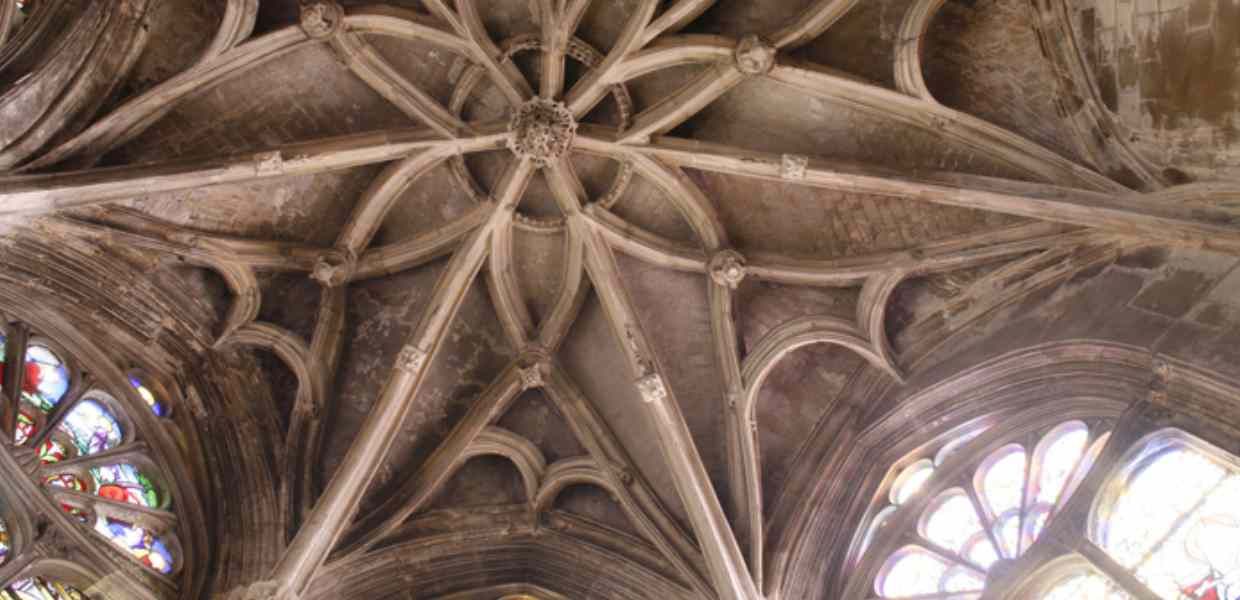 A vaulted ceiling