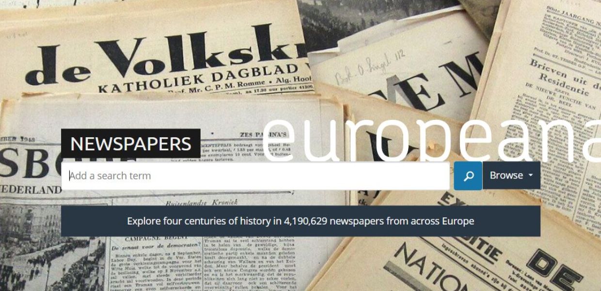 Europeana Newspapers search, showing various 'Oranjehuis' newspaper articles from Museon, CC BY.