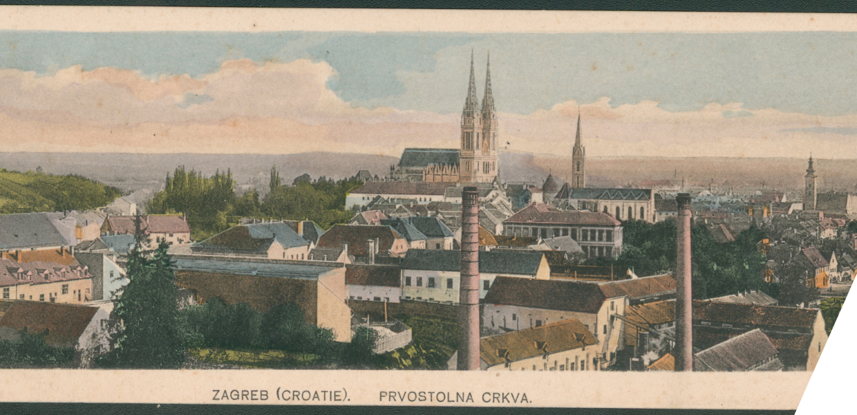 Panorama of Zagreb overlooking the cathedral