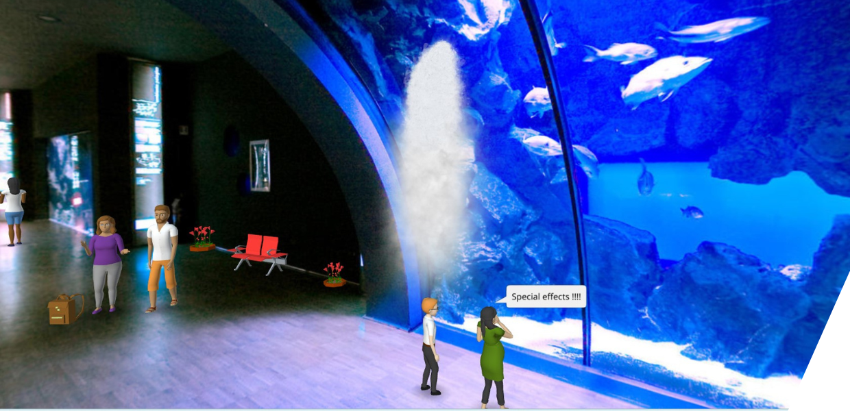 Screenshot of an aquarium created in Mozilla hubs