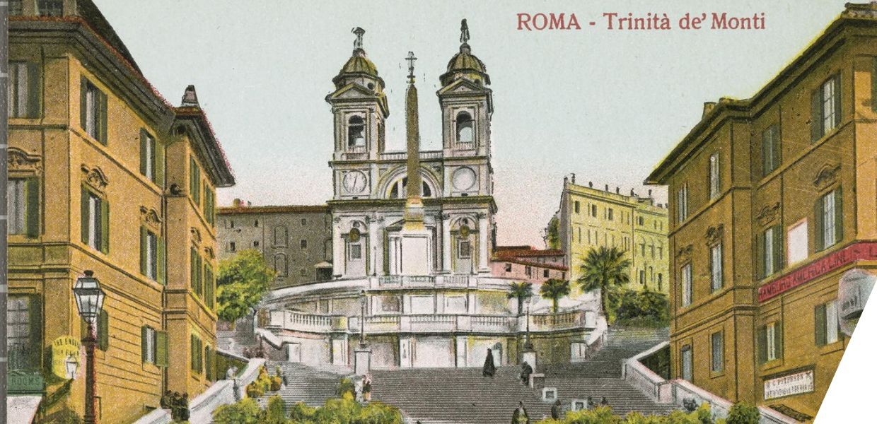 View of the church La Trinità dei Monti in Rome