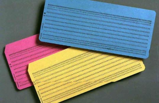Colourful cards with rows of numbers on 