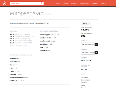 Europeana Ruby Client Library