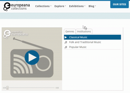 New interactive player Europeana Radio launches as an outcome of Europeana Sounds project