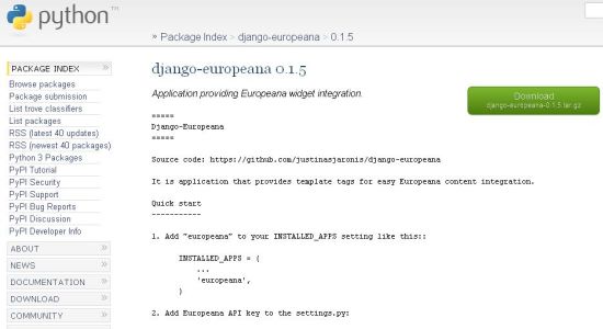 Django Europeana 0.1.5