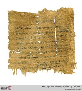 Papyrus fragments from the Universitäts- bibliothek Heidelberg