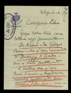 Italian diaries and letters World War One