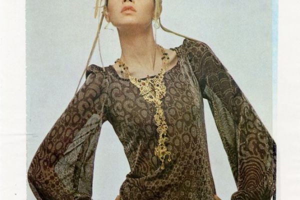 Europeana Fashion Focus: Vogue Italia editorial featuring a long dress by Missoni, 1969.