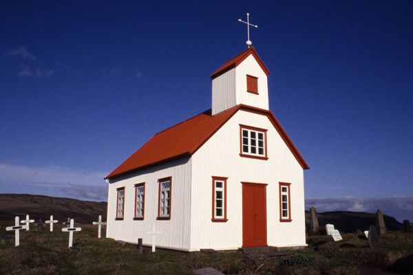 Photographs of buildings in Iceland