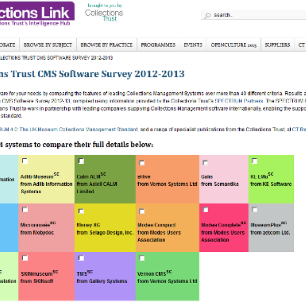 New CMS Comparison Service from the Collections Trust Launched