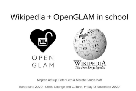 Wikipedia + OpenGLAM in school